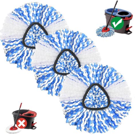 3-teiliges Mikrofaser-wischmopp-set, Kompatibel Mit Vileda H2pro, Waschbar, Einfache Montage Für Fußböden