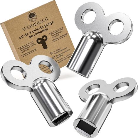 Set Mit 3 Entlüftungsschlüsseln Für Heizkörper, Aluminiumlegierung, 5-mm-steckschlüssel, Universell, Für Die Hausheizung