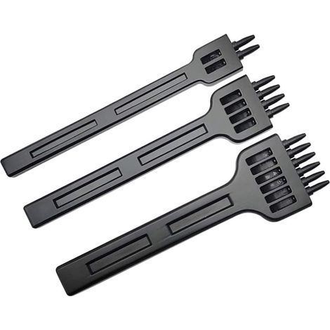 3-teiliges Ahlenset Für Leder, Legierter Stahl, 4 Mm Teilung, 2/4/6 Zähne, Für Gürtel Und Armbänder