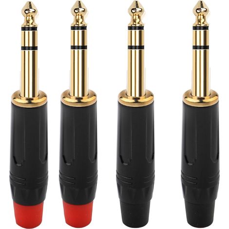 4-teiliges Klinkenstecker-set, Vergoldet, 6,35 Mm Trs, Reines Kupfer, Gitarrenmikrofon-lautsprecher