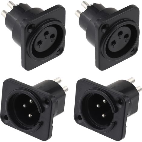 Xlr 3-pin Stecker/buchse Einbau-steckverbinder Aus Vernickeltem Kupfer Für Audiomikrofone