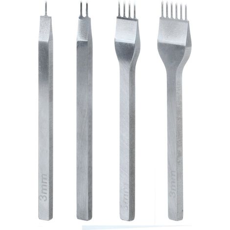 4-teiliges Locherset, 5 Mm Leder, 1+2+4+6 Zähne, Werkzeug, Bastelbedarf