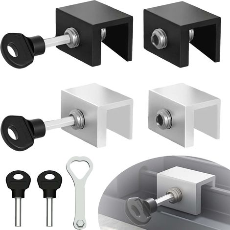 4-teiliges Schiebefensterschloss Aus Edelstahl, Verstellbar, Mit Innensechskantschlüssel, Für Fenster- Und Türsicherheit
