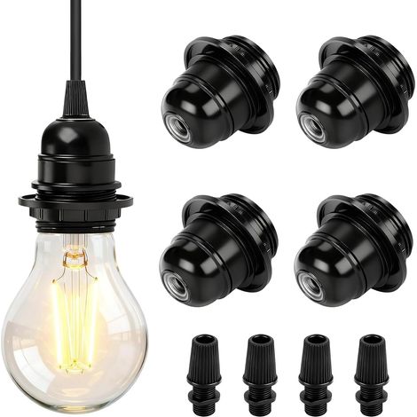 E27-fassungen, Schwarz, Feuerhemmendes Bakelit, 250 V 4 A, Für Tisch- Und Stehlampen