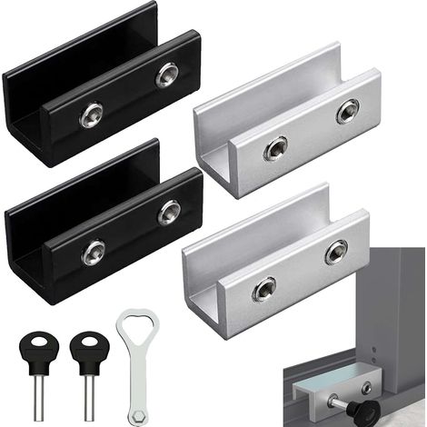 4-teiliges Schlossset, Sicherheitsriegel, Sechskantzylinder, Herzschlüssel, Schiebefenster