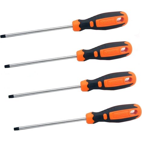 Satz Mit 4 Torx-schraubendrehern T15, T20, T25, T30, 150 Mm, Magnetisch, Chrom-vanadium-stahl, Für Kfz-elektronikreparaturen