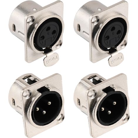 Xlr-anschlüsse, 3-poliger Stecker, Metallstecker, Vernickeltes Kupfer, Audio-einbauplatte