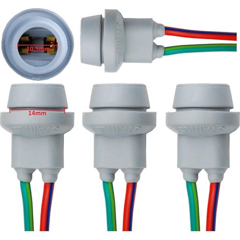 Set Mit 4 T10-lampenfassungen, W5w-gummistecker, 12 Cm Kabel Für Auto- Und Motorradbeleuchtung