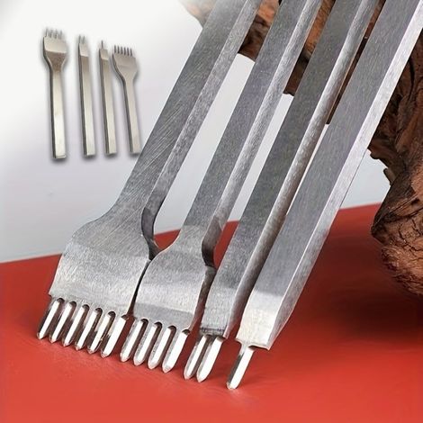 Satz Mit 4 Meißeln, 10,2 Cm Abstand, 3 Mm Spitze, Für Gürtel Und Riemen, Lederwaren