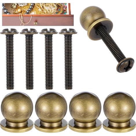 Set Mit 4 Knöpfen, Zinklegierung, Goldbronze, 12 Mm, Möbel, Schublade