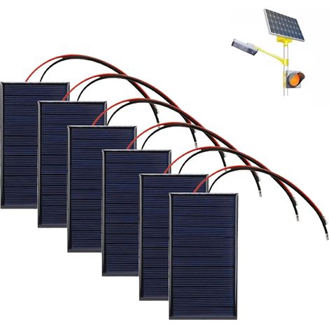 6-teiliges Solarpanel, 62 X 36 Mm Polykristallines Silizium, 3 V 0,27 W Zelle, Für Diy-wissenschaftsprojekte