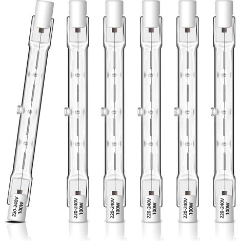 6er-pack R7s 118mm 100w Dimmbare Halogenlampen, 2700k, Für Strahler Und Stehlampen