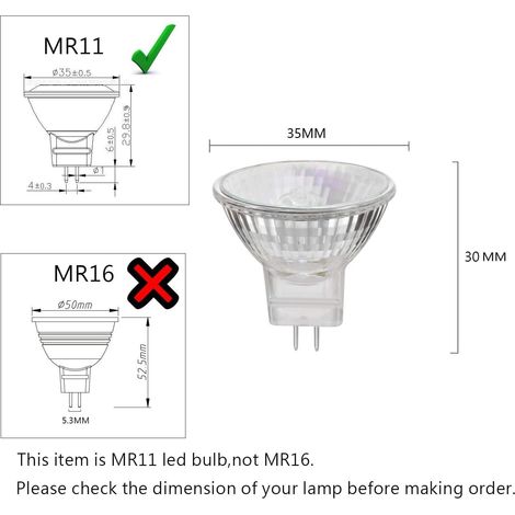 Mr11-halogenlampen, 35 W, 12 V, Gu4, Dimmbar, 2700 K, 38° Abstrahlwinkel, Für Innenbeleuchtung