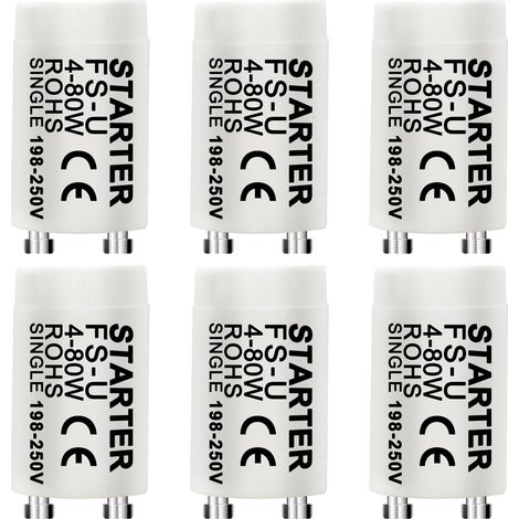 6er-starterset, Kompatibel Mit 4-80 W, Für Leuchtstoffröhren Und Led-röhren, Für Den Heimgebrauch