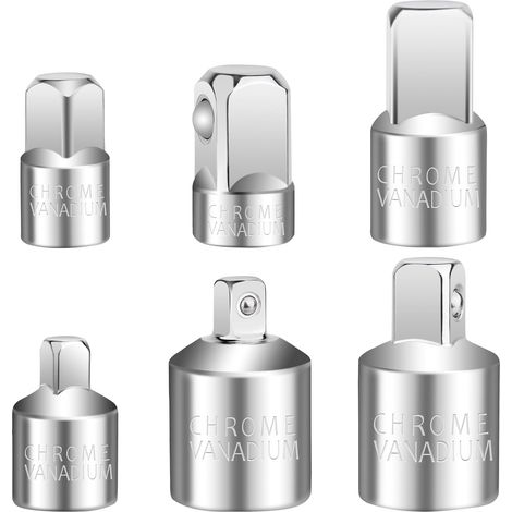 6-teiliges Steckschlüssel-adapterset Aus Chrom-vanadium-stahl (1/4", 3/8", 1/2") Für Ratschenschlüssel/bohrschrauber