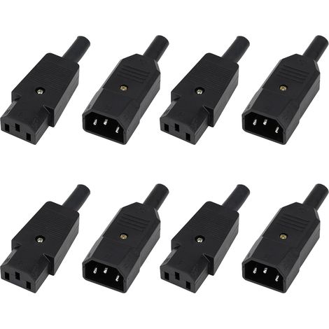 8-teiliges Steckerset, C14-stecker, C13-buchse, 250 V, 10 A, Für Computer, Drucker