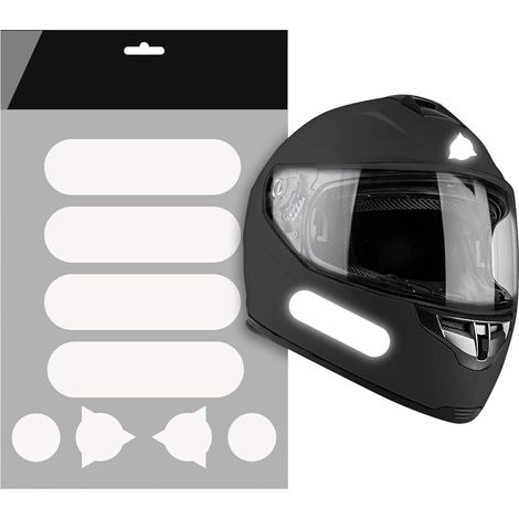 Set Mit 8 Reflektierenden Motorradhelmaufklebern, Universelle Klebestreifen, Erhöhte Sichtbarkeit, Rennsportdesign