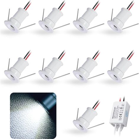 Led-einbaustrahler, 1 W, 12 V, Ip65 Wasserdicht, 15 Mm Aluminium, Für Möbel, Treppenhäuser, Schränke