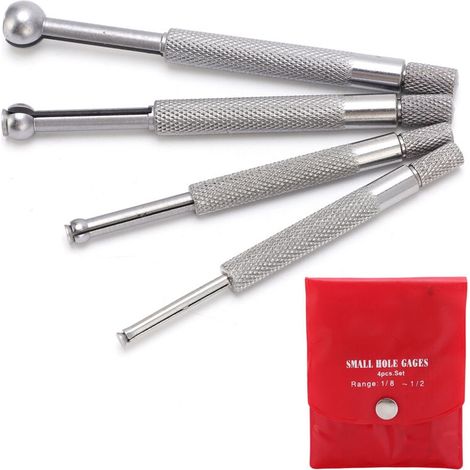 Satz Mit 4 Teleskopierbaren Kugelbohrlehren, 3 Bis 13 Mm, Zur Messung Des Lochspalts