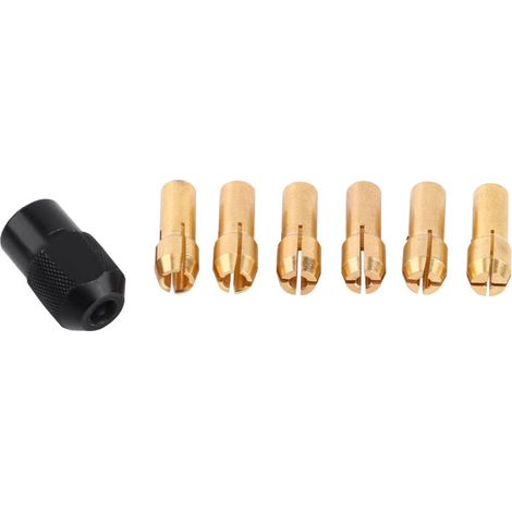 6 Stück 1 Mm–3,2 Mm Bohrfutter-spannvorrichtungen Mit 1 Schwarzem Mutternschraubendreher Für Bohrer
