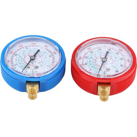 Manometer Aus Blauem Und Rotem Messing Für Kfz-klimaanlagen