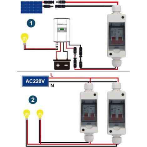 Photovoltaik-trennschalter, Miniatur-sicherungskasten Für Wohnmobile, Dc 500 V, Ip65 Wasserdicht, 63 A