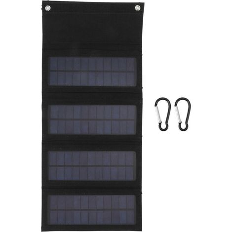40-w-solarpanel-ladetasche (4-fach Faltbar), Faltbares Monokristallines Solarpanel-ladegerät Für Outdoor-camping, Wandern Und Notladung, Schwarz