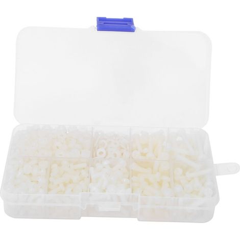 M3 Nylon-schrauben-, Muttern- Und Unterlegscheiben-kombinationsset, 800 Stück/box, Eisenwarenzubehör, Weiß