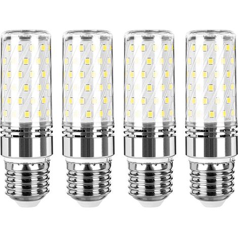 Set Mit 4 Becuri Led-lampen, E27, 16 W, 1300 Lm, Maiskolbenlampe, 6000 K, Smd 2835, Transparent/gebogen