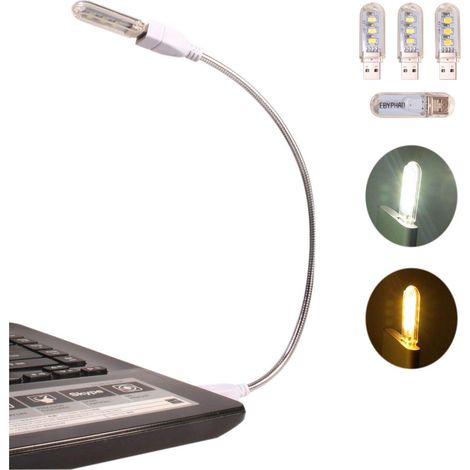 Moderne Usb-led-lampe, Laptop-tastaturbeleuchtung, Flexibler Schwanenhals + Eleganter, Abnehmbarer Lampenschirm Mit 4 Verschiedenen Usb-led-leuchten