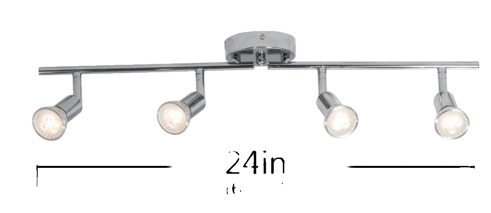 Deckenleuchte, 4-flammige Schienenbeleuchtung, Led-spots, Leuchtmittel Nicht Enthalten, Chrom