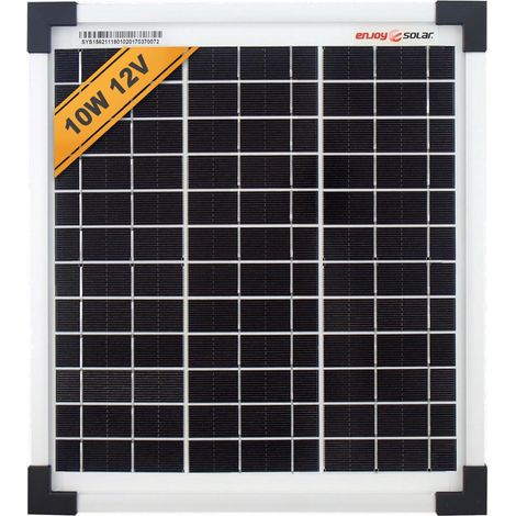 10-w-monokristallines Solarmodul, Gehärtetes Glas, Aluminiumrahmen, Für Wohnmobile, Boote, Unterstände