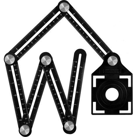 Mehrwinkel-messlineal Mit Positionierungsloch – 6-seitiges Winkelmessgerät Aus Aluminiumlegierung – Messschablone