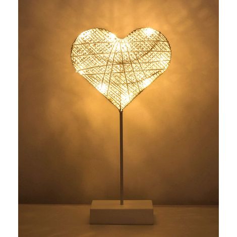 Nachtlicht Für Kinder, Dekorative Led-schreibtischlampe, Batteriebetriebene Herzförmige Led-nachttischlampe, Warmweißes Nachtlicht