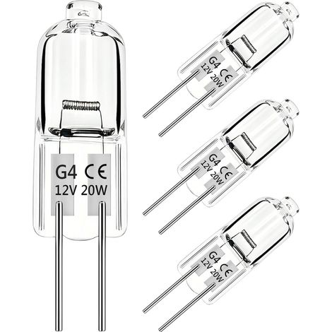 4er-pack G4 12v 20w Dimmbare Halogenlampen, Warmweiß 2700k, G4-halogenlampen Für Backofen, Dunstabzugshaube, Deckenleuchte, Badezimmer, Schrankbeleuchtung