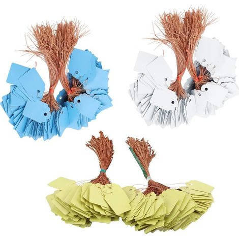 600 Stück Pvc-hänge-pflanzenetiketten Für Blumensamen, Gemüse, Kräuter, Namensschilder, Markierungsschilder Für Den Innen- Und Außenbereich (gelb + Blau + Weiß, 200 Stück Pro Farbe)