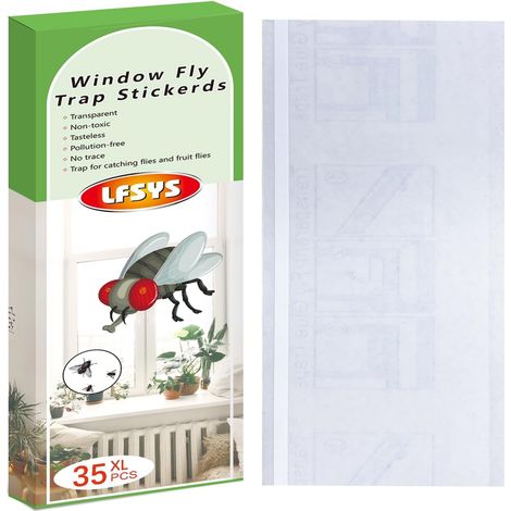 Fliegenfallen-set Für Fenster – Transparente Klebestreifen Aus Papier Für Fenster – Fliegenfalle – Für Zuhause – Wasserfest – Für Den Innen- Und Außenbereich (35er-packung Xl)