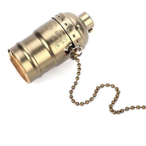 Lampensockel, Vintage E27 Glühbirne Mit Zugkette, 1-teiliger Aluminium-schraubsockel Für Steh- Und Tischlampen, Diy-beleuchtung (bronze)