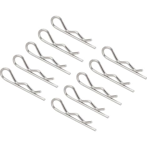 R-förmiger Feder-schlüsselclip-stift X 50 Stück, Kohlenstoffstahl-befestigungssortiment, Haarklammer-stift Für Landwirtschaft Und Anhängerkupplungs-verriegelungssystem, [silber, 1,5 Mm X 33 Mm]
