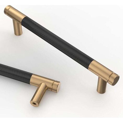 10 Schwarze Und Goldfarbene Küchenschrankgriffe Aus Aluminiumlegierung, 128 Mm, Mit Schrauben Für Büroschubladen, Schränke Und Kleiderschränke (uk0026)