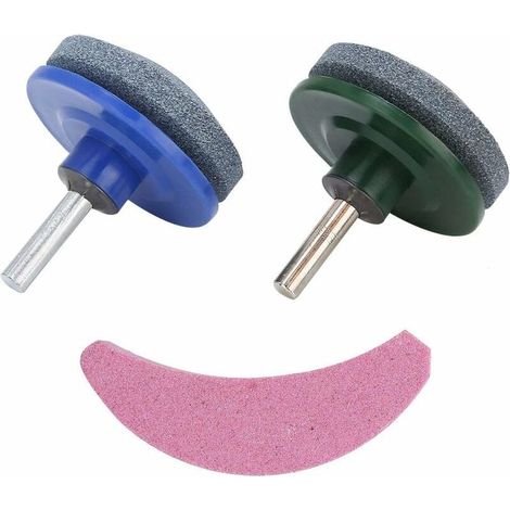 3-teiliger Messerschärfer Mit Poliermaterial Für Rasenmäher, Bohrmaschinen, Freischneider Und Sensen.