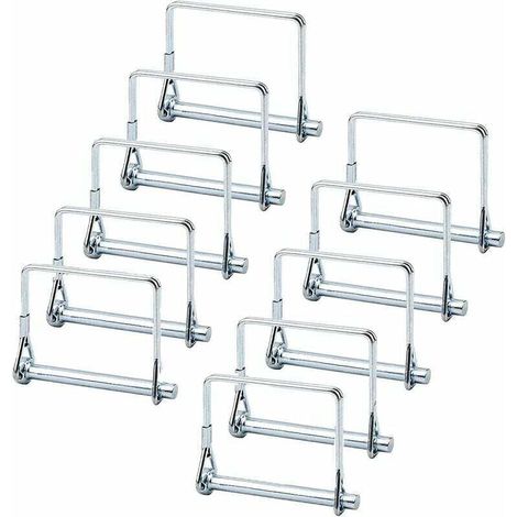 10 Vierkant-sicherungsbolzen, 1/4"-achsen-sicherungsbolzen, Kupplungsbolzen, Für Garten-, Landwirtschafts- Und Rasenanhänger (silber)