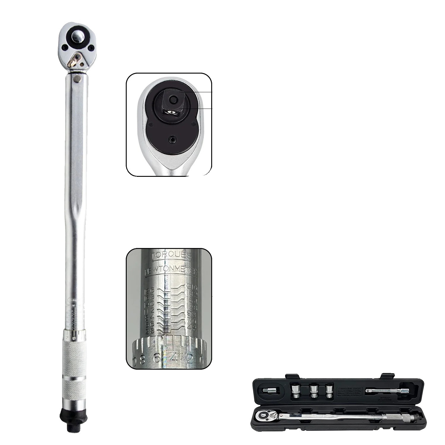 Drehmomentschlüssel, 1/2-zoll-antrieb, Bereich 28–210 Nm, 6-teilig