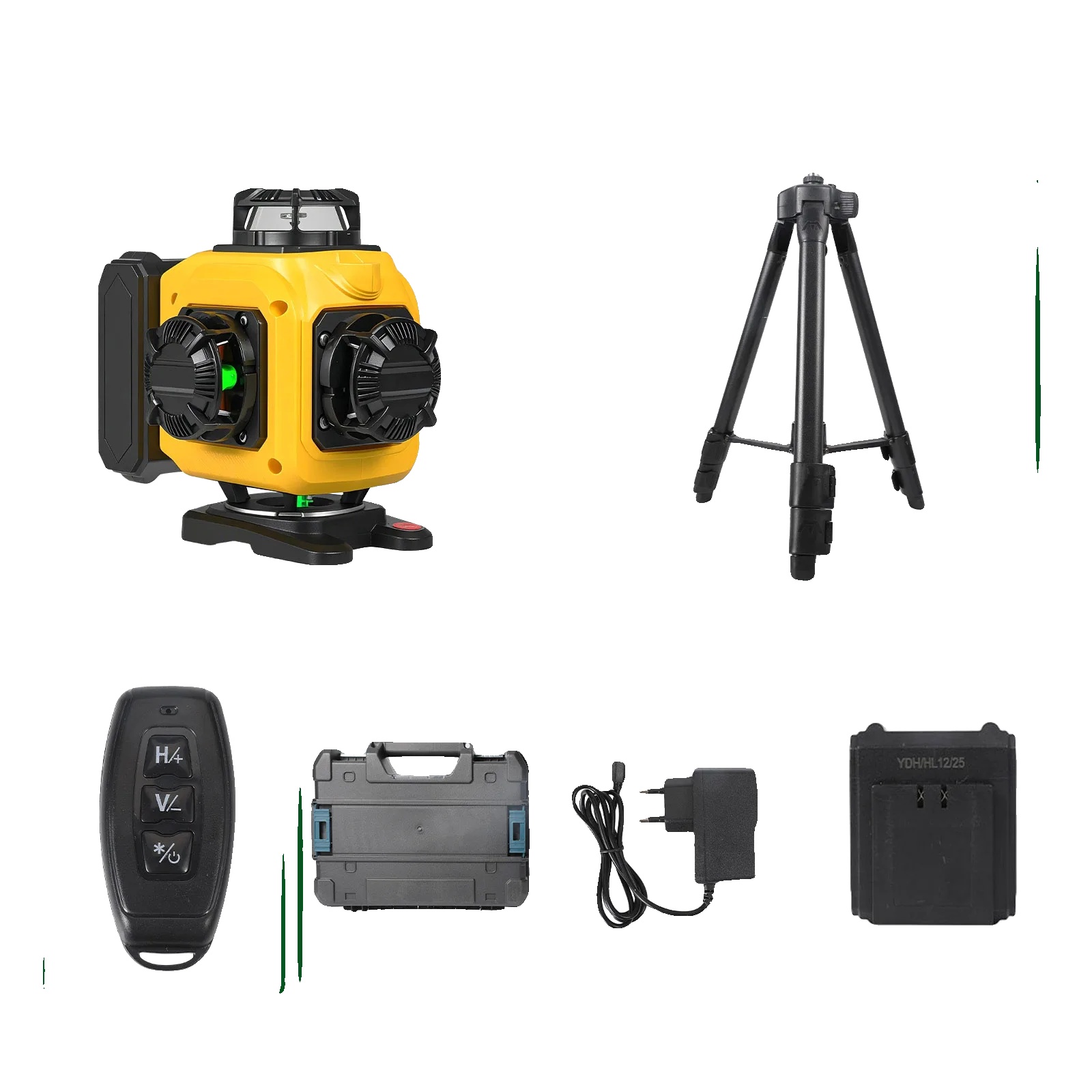 Laser-nivelliergerät, 16 Sichtbare Linien, Automatische Nivellierung, 16 Drähte, 1 Batterie + Stativ (kunststoffkoffer)
