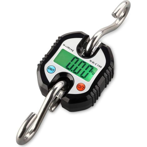 Gepäck- Und Kofferwaage Mit 2 Haken, Edelstahl, Digital, Tragbar, Elektronisches Lcd-display, Hängewaage, Wiege- Und Balancewaage Für Zuhause, Bauernhof, Fabrik, Jagd, 150 Kg (schwarz)