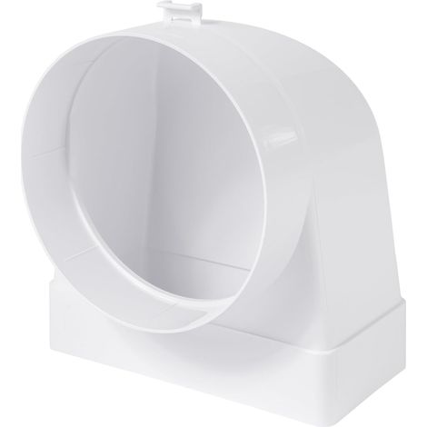 90°-kanalverbinder 150 X 75 Mm Auf Ø 125 Mm, Robuster Kunststoff, Für Heizungs-, Lüftungs- Und Klimaanlagen, Küche, Badezimmer