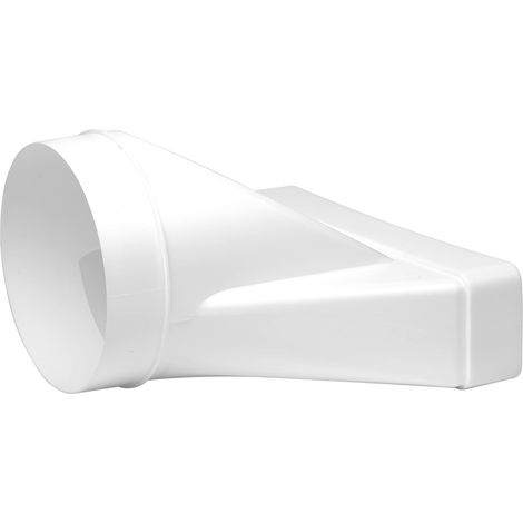 Rechteck-zu-rundrohrverbinder, 220 X 55 Mm Auf 125 Mm, Weißer Abs-kunststoff Für Belüftung