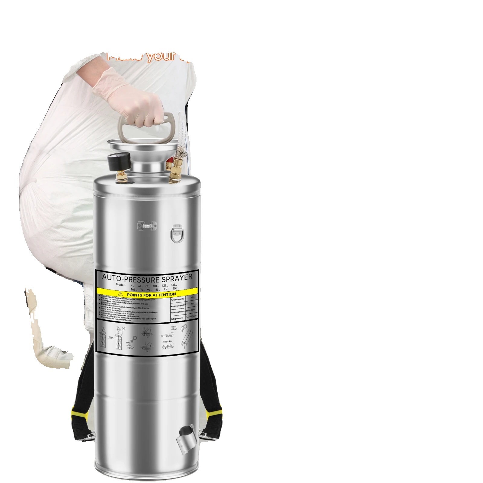 Manuelles Sprühgerät, 12 Liter Fassungsvermögen, Ergonomisches Design, 3,2 Gallonen – 12 Liter