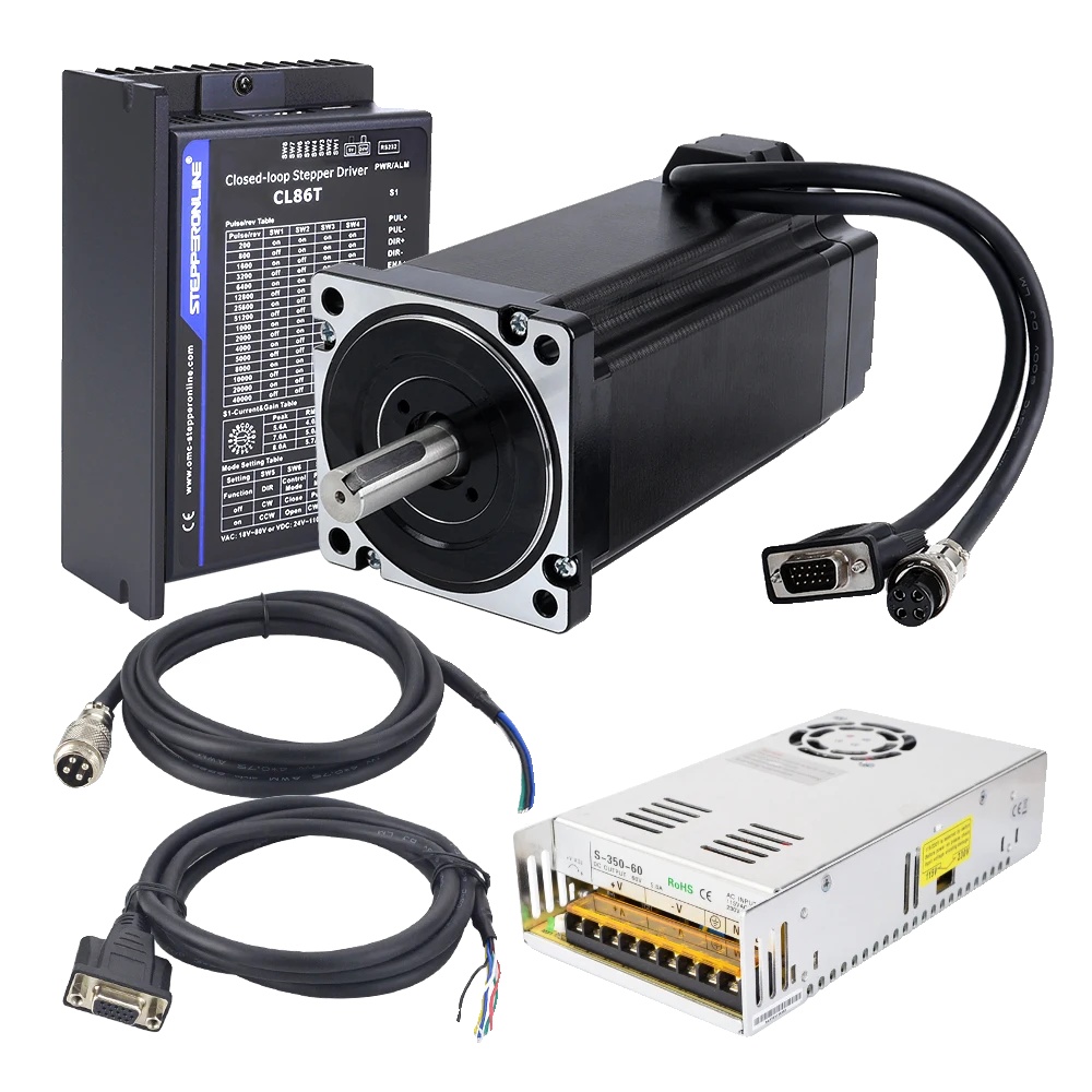Geschlossener Schrittmotor-bausatz, 12 Nm Haltemoment, Zweiphasenbetrieb, 1000 Ppr Encoderauflösung