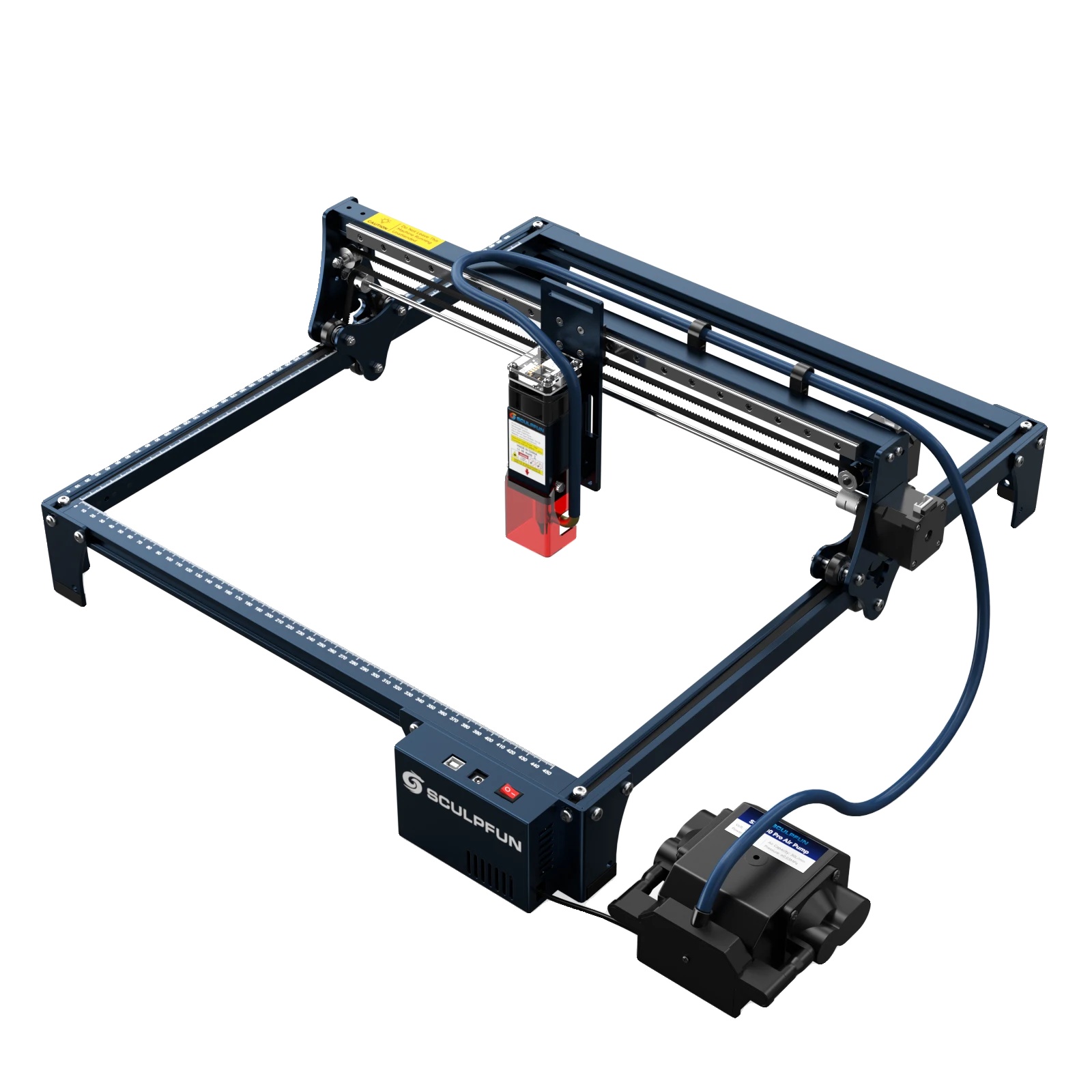 Lasergravierer, Arbeitsbereich 410 X 400 Mm, Hochdruckluftunterstützung, Verbesserte Schnittgeschwindigkeit, Automatische Luftunterstützungssteuerung, Kompatibel Mit Der Lightburn-software
